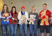UWG Athletes distribute Bear Toss bears