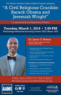 UWG Historian to Present Talk on President Barack Obama and Reverend Jeremiah Wright 