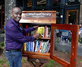 University of West Georgia professors from the College of Social Sciences donated books to Carrollton’s newest Little Free Library.