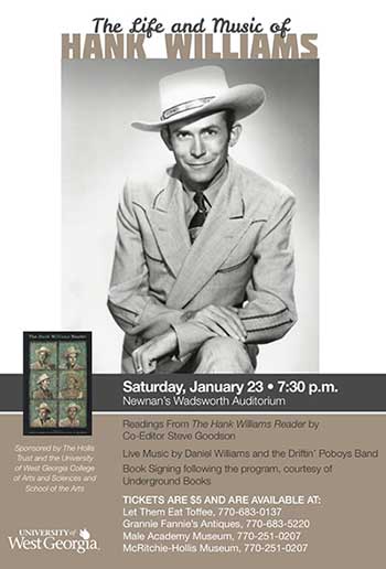 University of West Georgia Sponsors “The Life and Music of Hank Williams” in Newnan